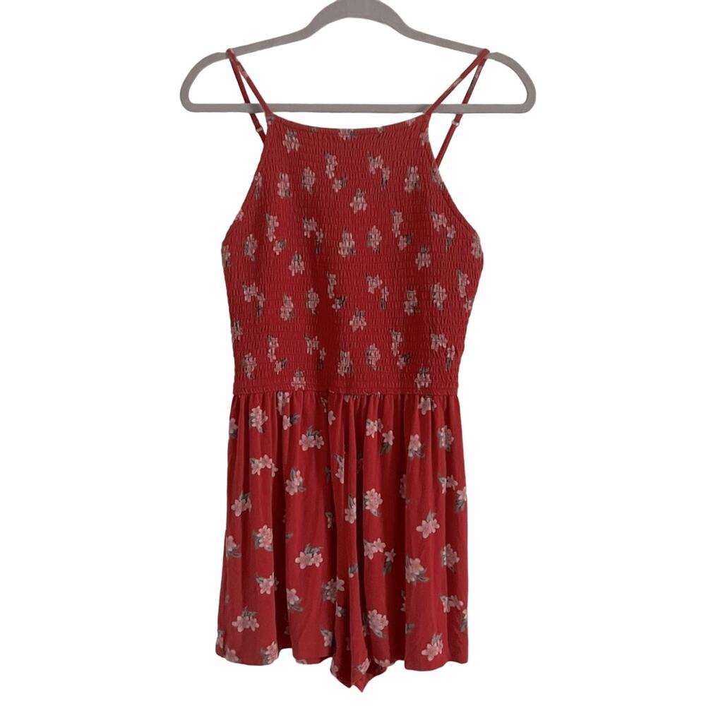 Hollister Red Floral Jumpsuit
